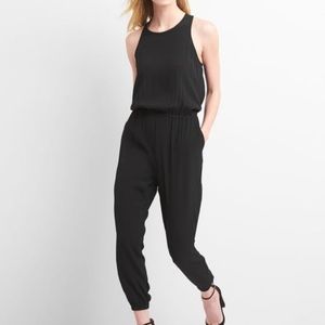 Black Crepe Sleeveless Jumpsuit